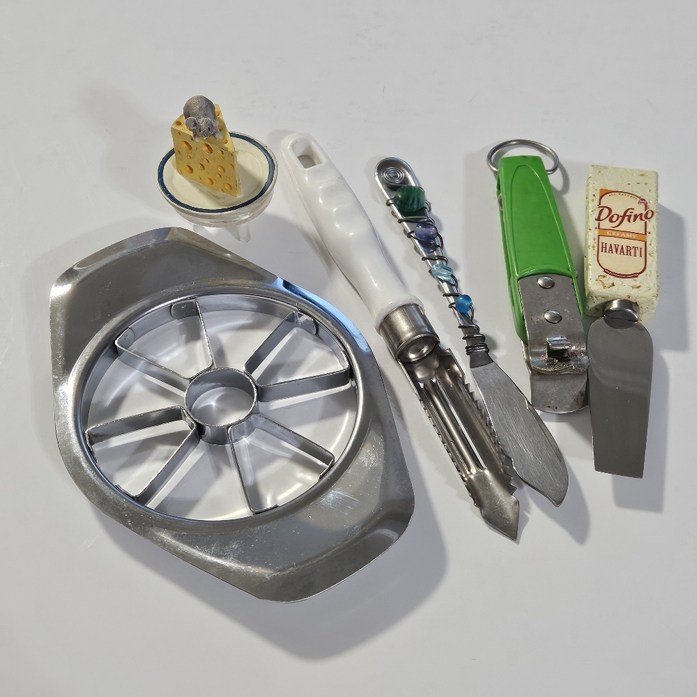 Vintage Kitchen Tools Utensils Accessories Lot Apple Slicer Cheese Spreader Peel